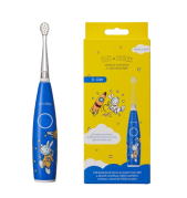 Bob i Bobek soniczna szczoteczka dla najmłodszych 0-6 lat z nadrukiem astronauty i wygodnym ładowaniem USB