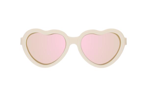 BABIATORS Heart Sweet Cream, lustrzane okulary przeciwsłoneczne z polaryzacją, kremowy, 6+ lat