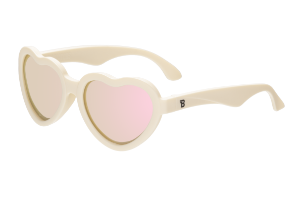 BABIATORS Heart Sweet Cream, lustrzane okulary przeciwsłoneczne z polaryzacją, kremowy, 6+ lat